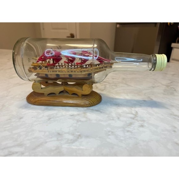 Ship in a Bottle - 11" x 5.25" - Picture 4 of 11